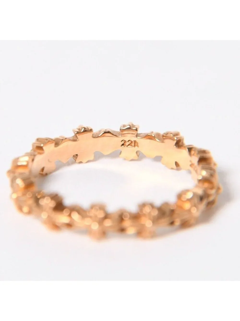 Chrome Hearts 22k Tiny CH Plus Band Ring 22k Gold